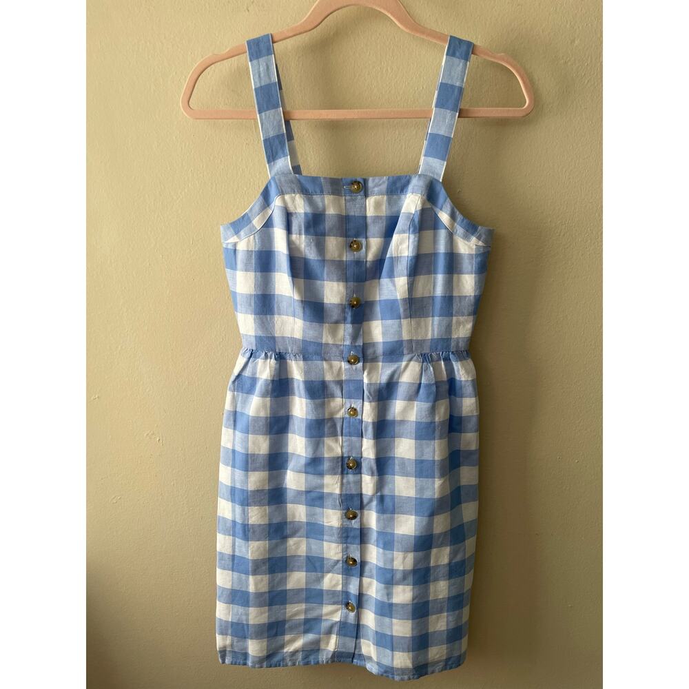 J. Crew Blue & White Gingham Sleeveless Picnic Dress Size 00